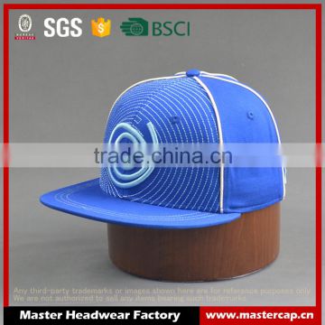 Blue customized fitted cap with logo