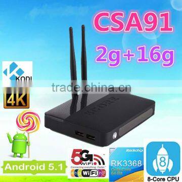 2016 beautiful design !Csa91 TV box 2G 16G 4k Ultra Output Android Tv Box Android 5.1 Smart Tv Box