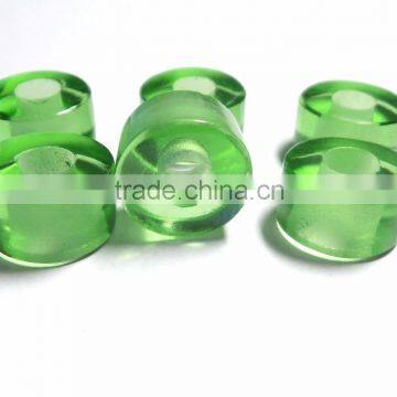 AAA Colombian Emerald Color Quartz Smooth Handmade Big Hole Tyre Beads photo-4
