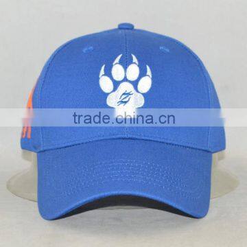 Guangzhou hat factory professional custom / 100% cotton/colour/embroidery logo/blue baseball cap