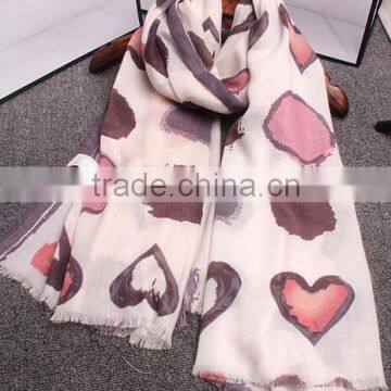 2016 new design big size heart pashmina