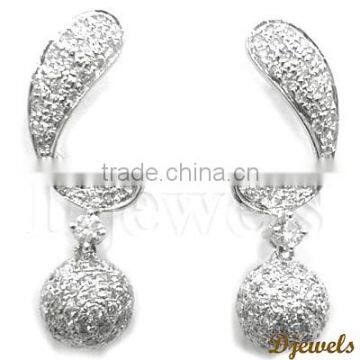 Hanging Diamond Earrings, Diamond Earrings, Iadies Diamond Jewelry