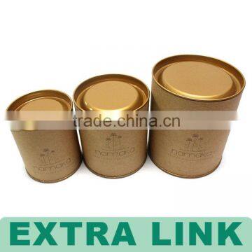 Nut Pack Food Use Steel Lid Gold Foil Inside Logo Custom Kraft Paper Cylinder Box photo-4