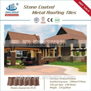 decorative stone metal tile bond,High Quality stone coated metal roof tile,building material