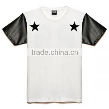 OEM manufacturer Leather sleeves brands sports t shirts overseas t shirts