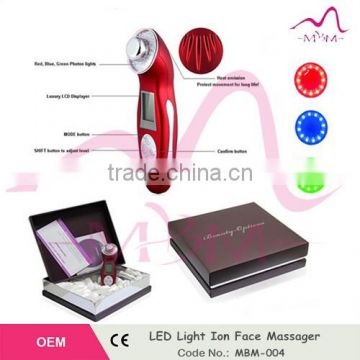 Hot! LED Light face care Photon beauty equipment therapy sonic ionic facial care beauty machine