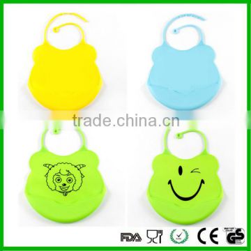 Animal designs food grade non-toxic silicone baby bib