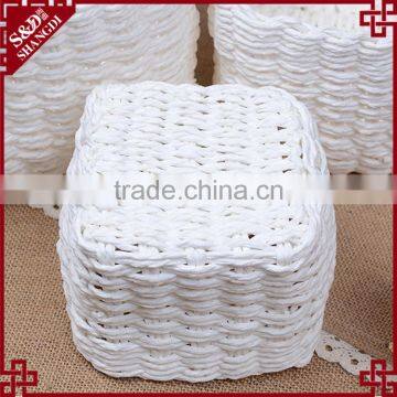 New Set of 3 Stackable Design Paper Rope Hand Woven Gift Decorative Small Baskets photo-4