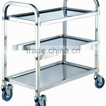 Stainless steel dinning room service trolley