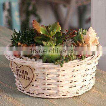 Creative Home Design Handmade White Wicker Basket no Handles photo-2