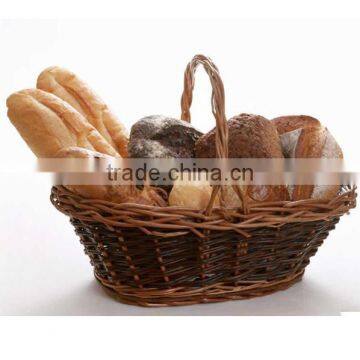 Wholesale willow wicker bread basket with handle