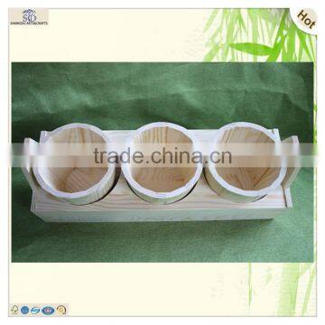 Decorative 3 Separated Base Support Stand Wooden Flower Pot
