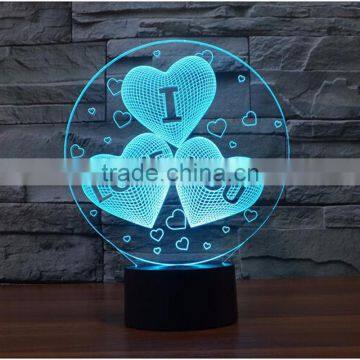 2017 Amazing Romantic night led light 3d table lamp for wedding