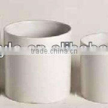Pretty Cylindrical White Ceramic Flower Pot photo-1