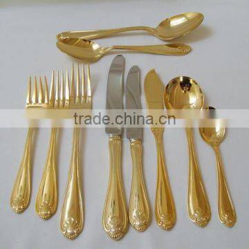 gold plated antique cutlery