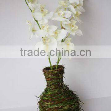 artificial orchid potted with vase