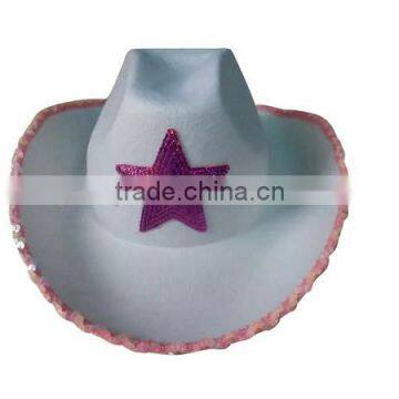 China Cheap Blue Orange Custom Gentleman Dad Fitted Wool Felt Cowboy Hat Wholesale Print Logo on Sale photo-2