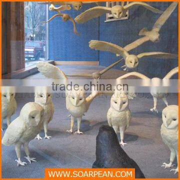 Wholesale flying and standing fiberglass owl animal figures