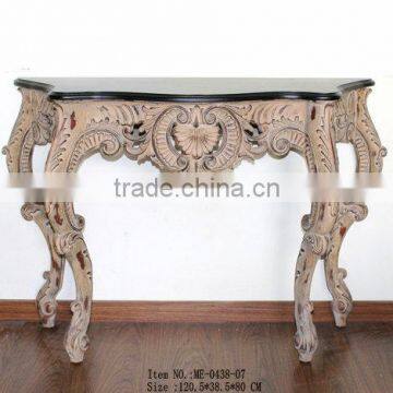 French Style Living Room Furniture Console Desk With Marble Top photo-2