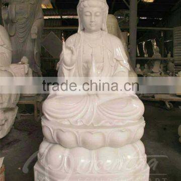 China Factory Supply Fengshui Religious Natural Marble Guanyin Buddhas Statue for Sale photo-2