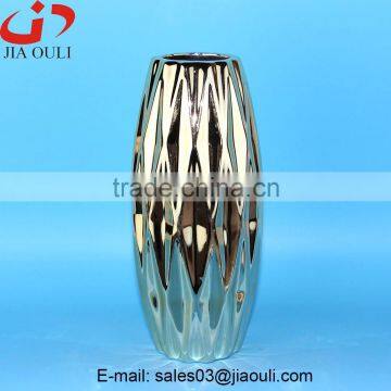 High Quality Home Decor Silver Plate Ceramic Vase, Plating Vase photo-5