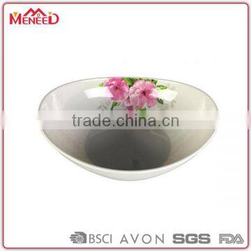 Houseware Factories Supply Plastic Flower Print Large Melamine Boat Shaped Bowl photo-2