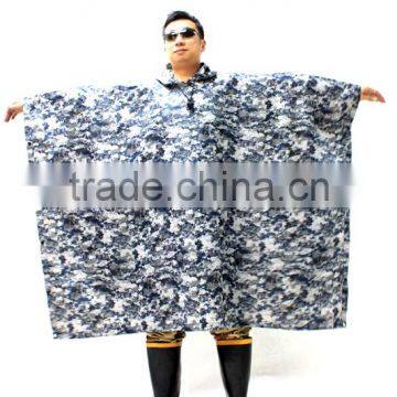4000 Hydrostatic Pressure Waterproof PU PVC Coated Military Camouflage Rain Poncho photo-4