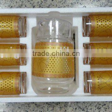 JK035 7pcs Glass Drinking Set With Deco photo-2