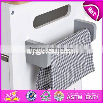 New Design White Kids Pretend Play Educational Toy Wooden Kitchen W10C278 photo-3