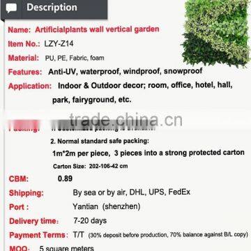 High Quality Mini Artificial Flowers Green Wall Vertical Garden photo-2