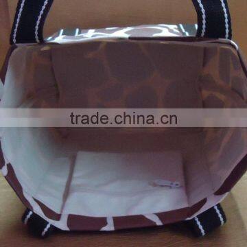 Giraffe Texture Print Canvas Bag for Shopping - Exclusive Animal Print Bag