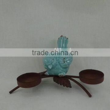 Novelty Ceramic Bird With Rusty Metal Trunk photo-6
