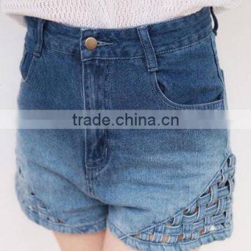 Gradient colour jean short pants