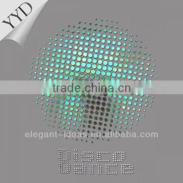 Custom holofoil heat transfer design decoration motif on garment