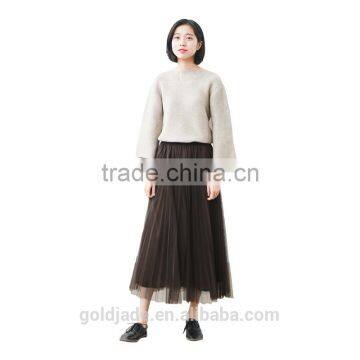 2016 Customized Manufacture Fashionable Wholesale Women's Plain Color Chiffon Double Layer Ladies Skirt photo-2