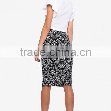 2015 New Fashion Damask Printed Pencil Skirt for Ladies 51025# photo-3