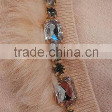 2014 Ladies Knitted Sweater,cardigan With Manual Nail Bead photo-2