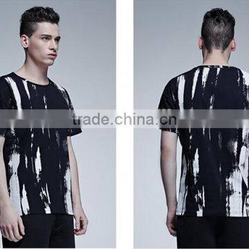 fashionable customized casual black printing t-shirt