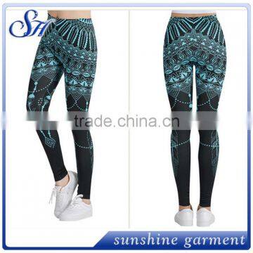 92%polyester 8%spandex pattern leggings 2017 custom plus size