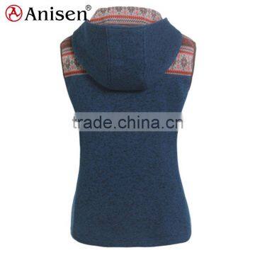 Plus Size Clothing Polyester Fleece Hooded Women Vest photo-6