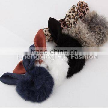 CX-E-02 Genuine Rabbit Fur Elastic Girls Hair Band photo-2