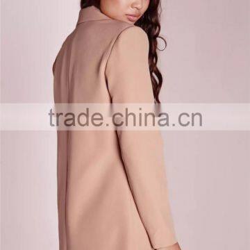 MGOO Foshan Manufacturer Custom Women Blazer Supplier Longline Blazers Oversized Loose Style No Buttons Jackets photo-5