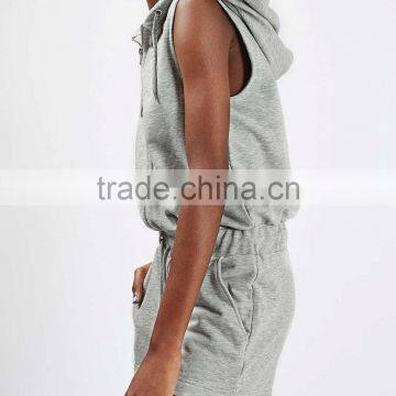 Cheap Sport Suit Hooded Women Playsuit Gym Wear Running Hooded Tops and Shorts photo-2