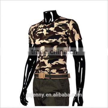 Wholesale Green Black Printing Short Sleeve Army Camo Tee Shirt photo-2