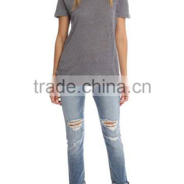 Ripped Denim Jeans ,ripped Jeans Denim,red Blue Denim Brand Jeans photo-2