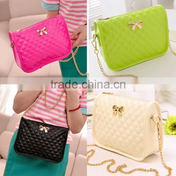 New Fashion Women Synthetic Leather Casual Bow Shoulder Bag Cross Bag Handbag