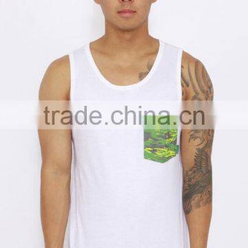 Custom Cotton Breathe Freely Absorbent Water Tank Top With Pocket photo-2