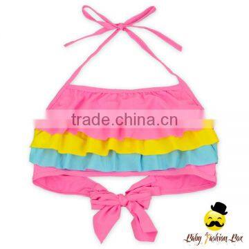 New Model Children Colorful Ruffle Separable Rainbow Little Girl Cake Dress Swimwear Beach Mini Skirt photo-4
