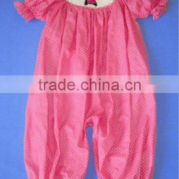 Hot pink smocked bubble for infant girls