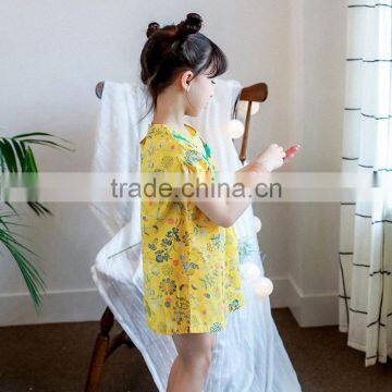 S17578A Latest Summer Dresses Children's Clothing Girl Floral Dress photo-3